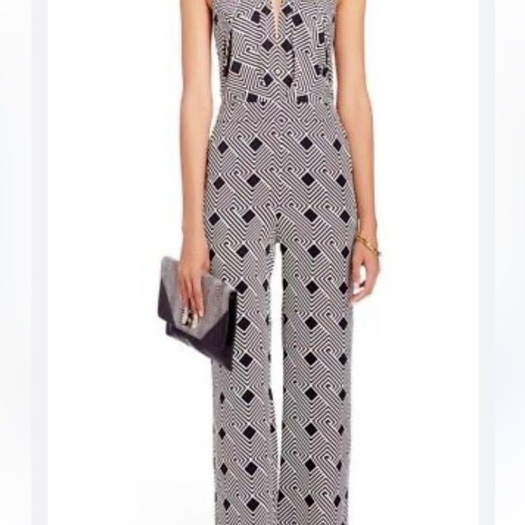 Diane Von Furstenberg 'Ireland' Jumpsuit - Black & White, Size 0 - Picture 7 of 8